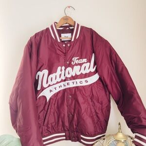 TNA Team National Athletics Maroon Varsity Jacket